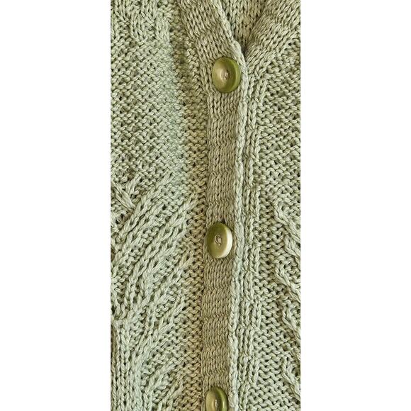 New! Gorgeous Green Kilronan Knitwear Women's Merino Wool "Tree" Cardigan, SZ XL - Picture 4 of 10